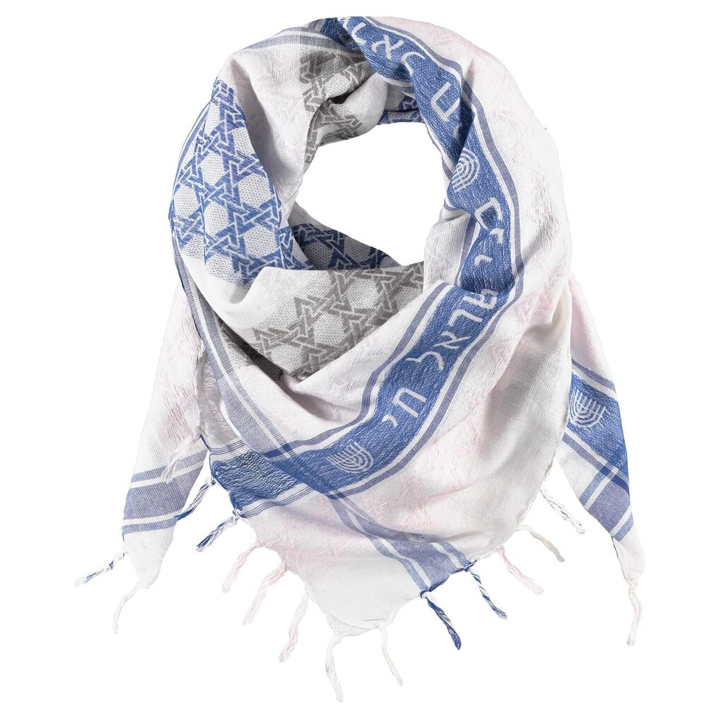7718 MultiColor WHT Jewish Sudra w/Fringes, Desert Keffiyeh, Tactical
